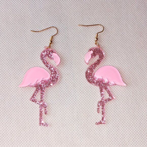 Pink Flamingo Earrings - Picture 2 of 6